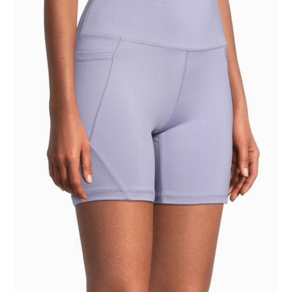 X by Gottex Purple High Rise Side Pockets Athletic Biker Shorts Women's XS - Picture 2 of 9